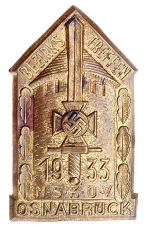 NSKOV Veterans District Meeting Badge Osnabruck 1933